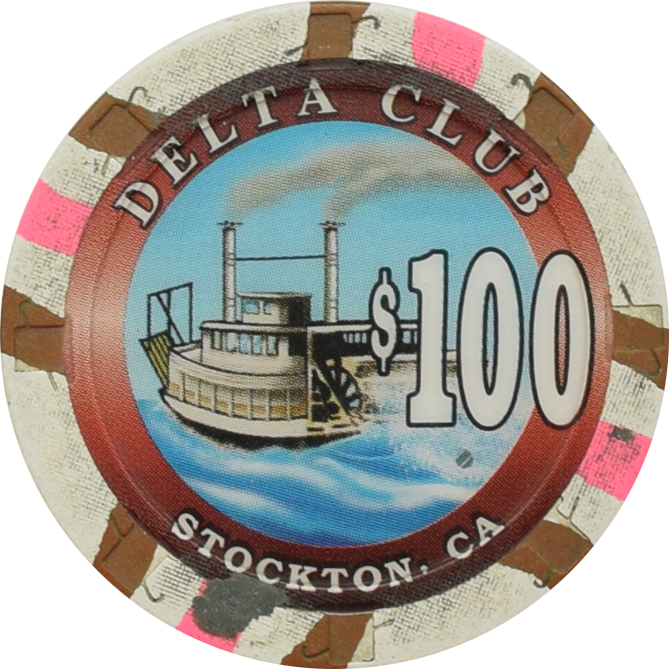 Delta Club Casino Stockton California $100 Chip