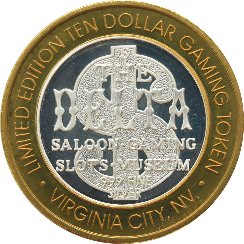 Delta Saloon (Club) Virginia City "St. Mary's Church" $10 Silver Strike .999 Fine Silver 1997