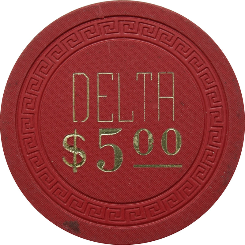 Delta Club Saloon Casino Virginia City Nevada $5 Chip 1958