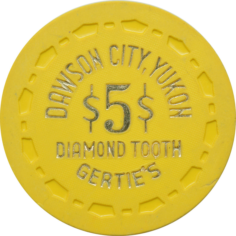 Diamond Tooth Gertie's $5 Casino Chip Dawson City, Yukon Canada