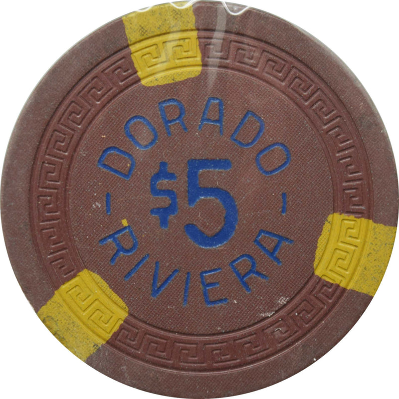 Dorado Riviera Casino Dorado Puerto Rico $5 Hot Stamp Chip