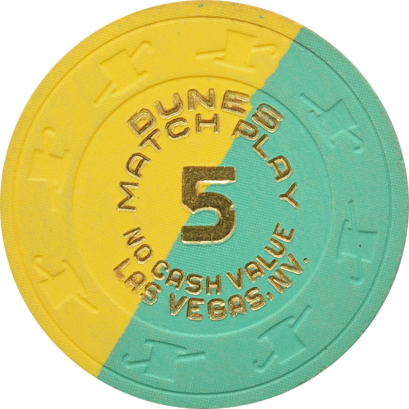 Dunes Casino Las Vegas Nevada $5 Match Play NCV Chip 1980s