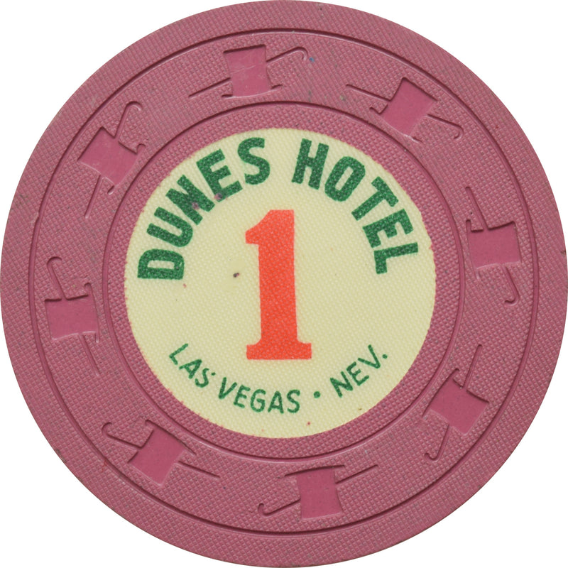 Dunes Casino Las Vegas Nevada 1 Fuchsia Roulette Chip 1960