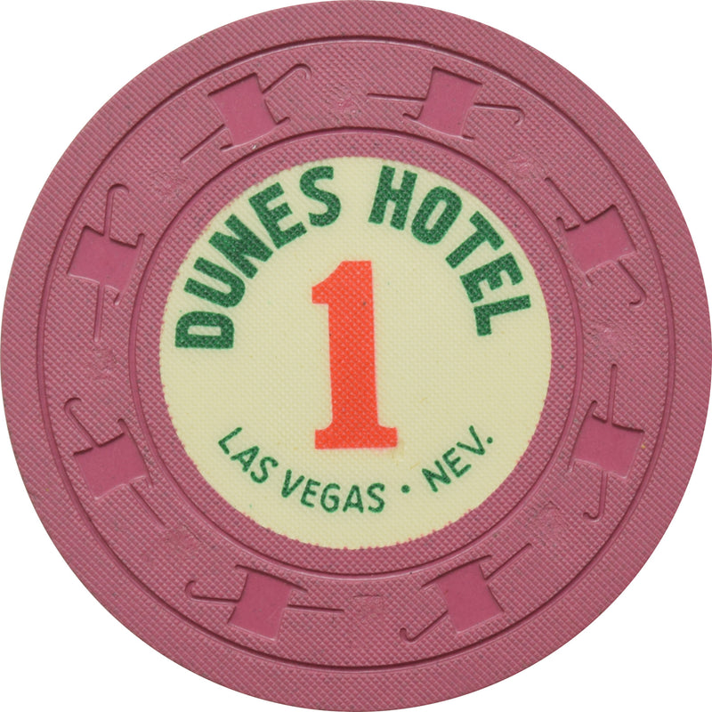 Dunes Casino Las Vegas Nevada 1 Fuchsia Roulette Chip 1960