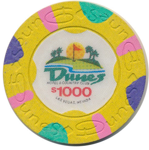 Dunes $1000 (yellow 1989) Casino Chip - Spinettis Gaming - 2