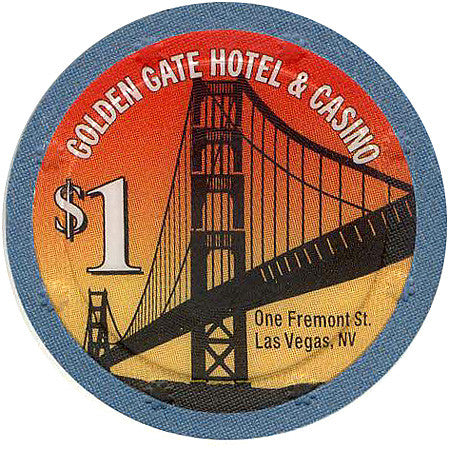 Golden Gate $1 (Blue, Sun Mold) chip - Spinettis Gaming - 2