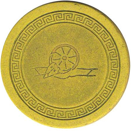 Harveys Yellow Chip (Wheel & Small Key) chip - Spinettis Gaming - 1