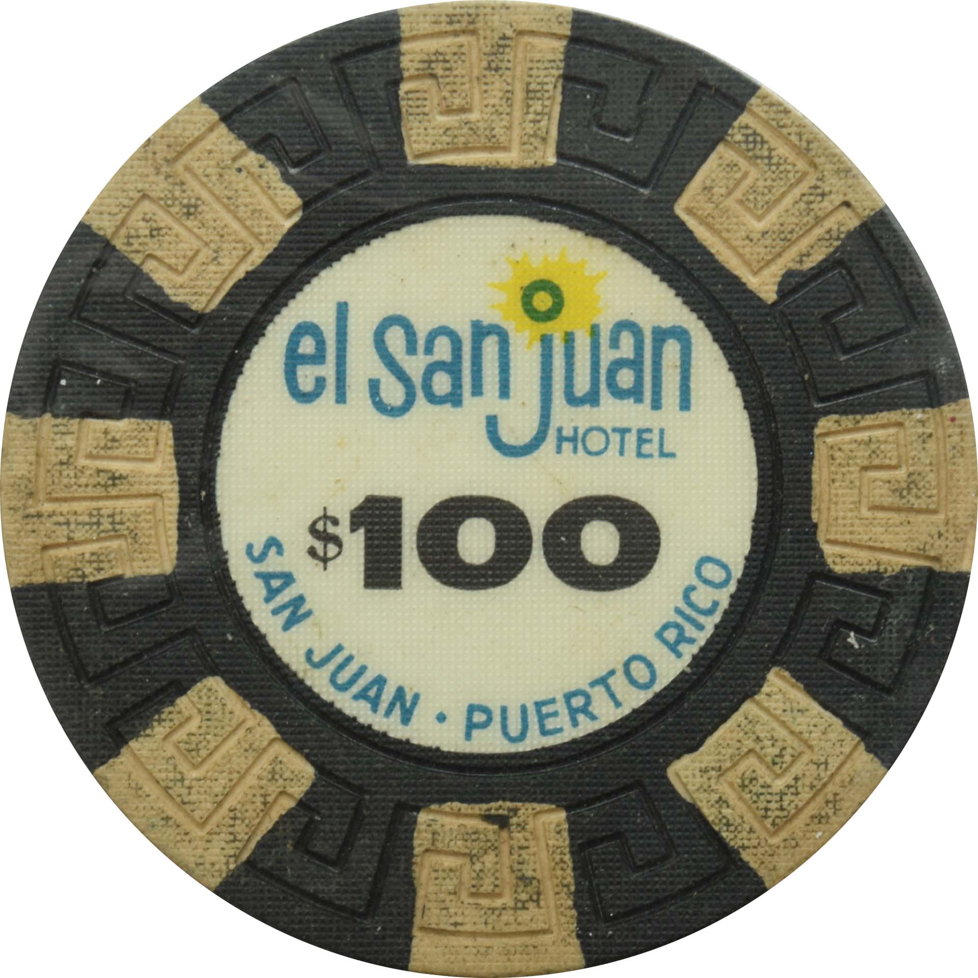 El San Juan Hotel Casino Isla Verde Puerto Rico $100 Chip