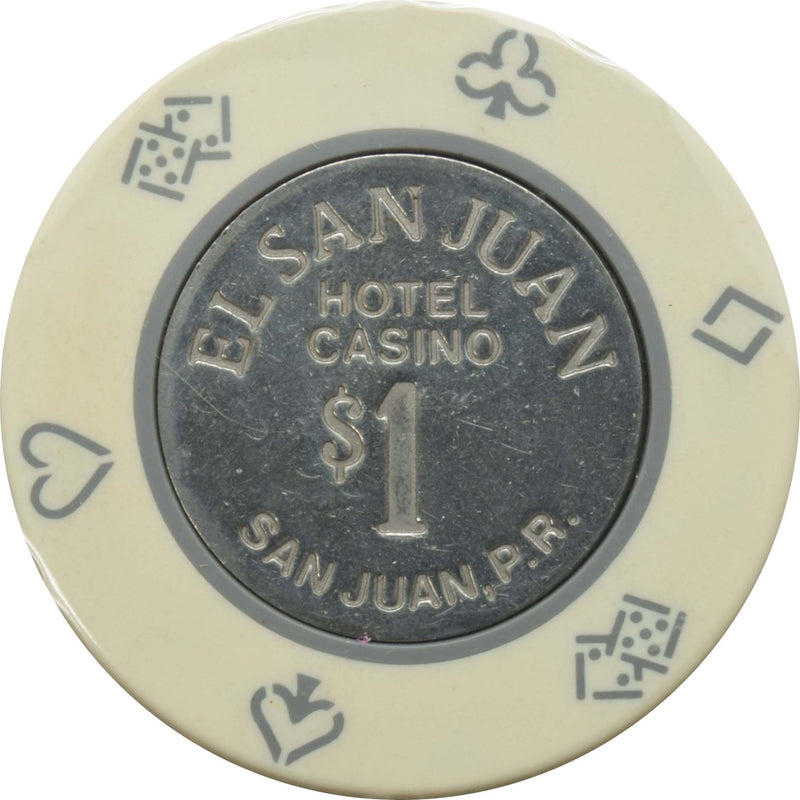 El San Juan Hotel Casino Isla Verde Puerto Rico $1 Coin Inlay Chip
