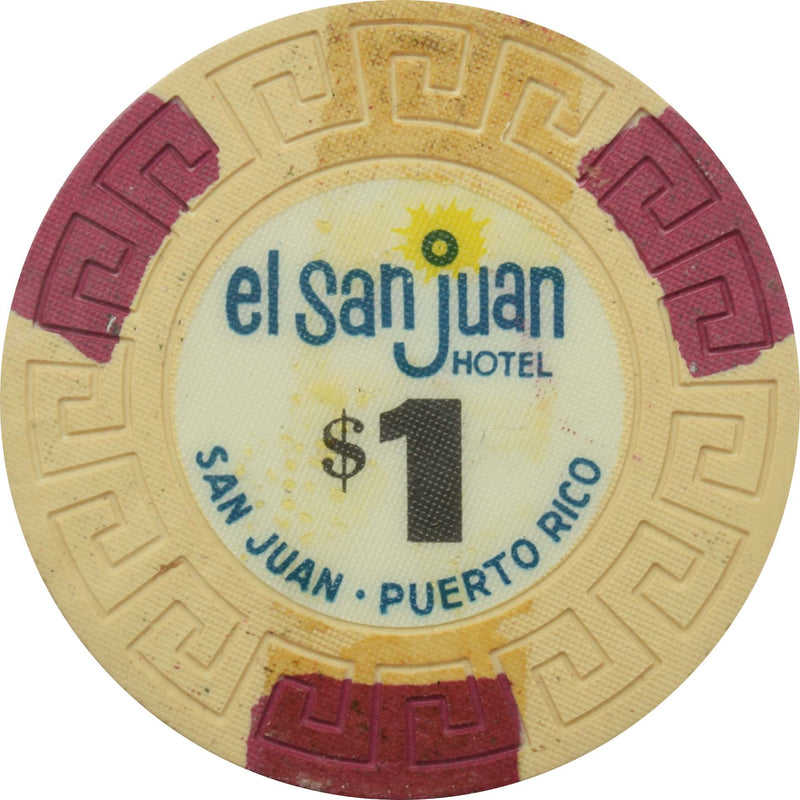 El San Juan Hotel Casino Isla Verde Puerto Rico $1 LgKey Chip