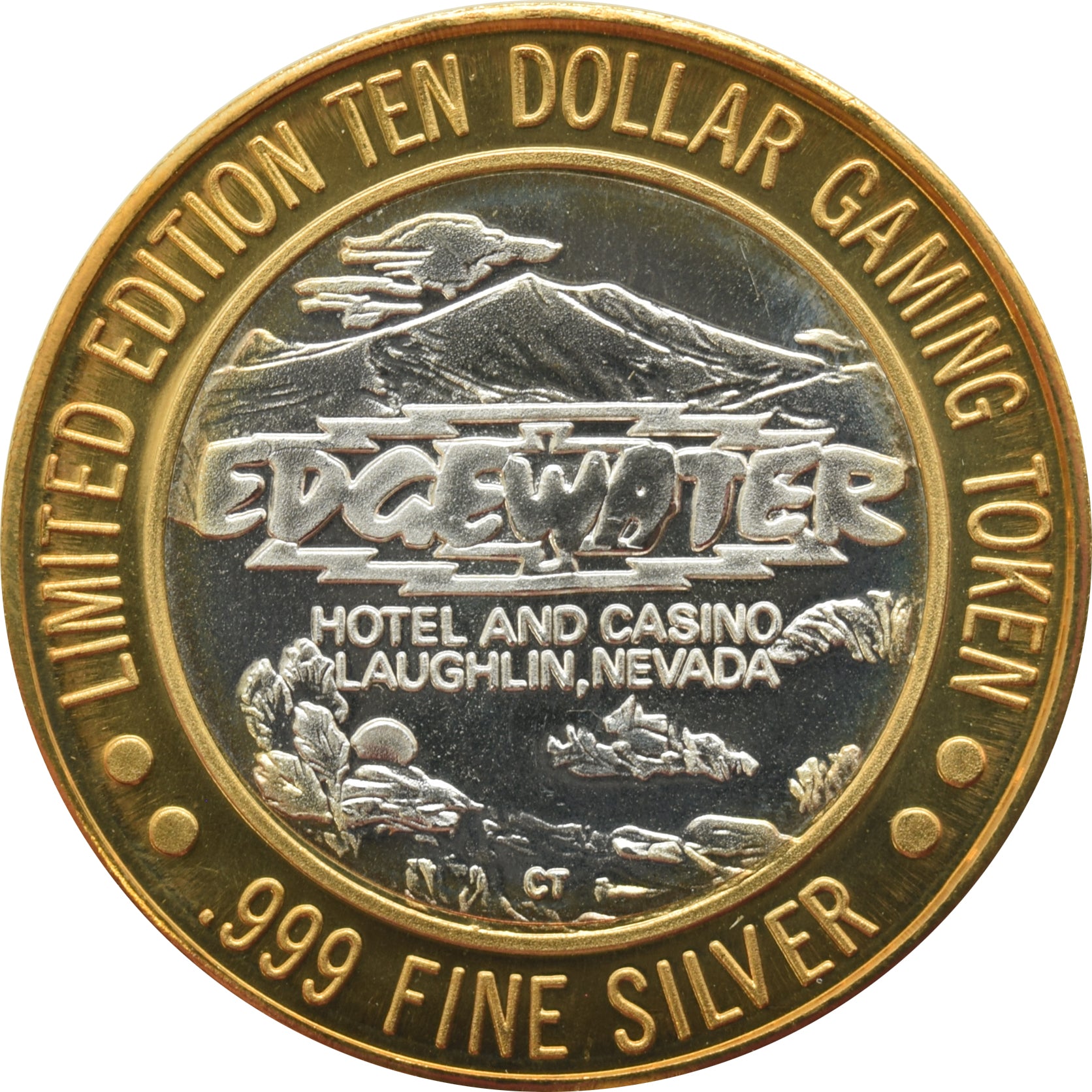 Edgewater Casino Laughlin "Eagle" $10 Silver Strike .999 Fine Silver 1994