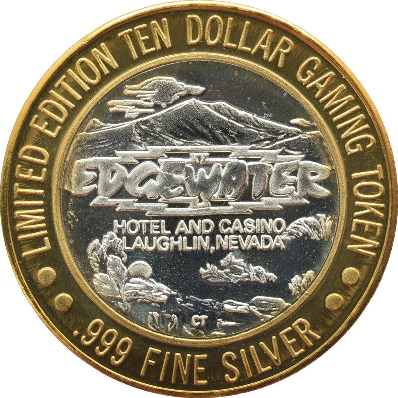Edgewater Casino Laughlin "Horses" $10 Silver Strike .999 Fine Silver 1994
