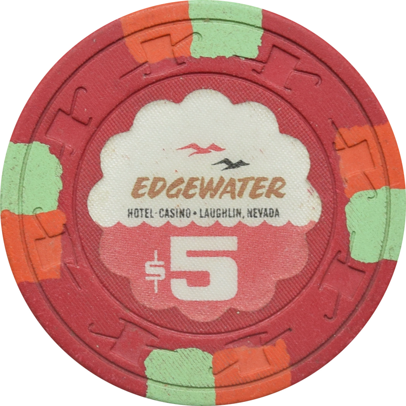 Edgewater Casino Laughlin Nevada $5 Chip 1981