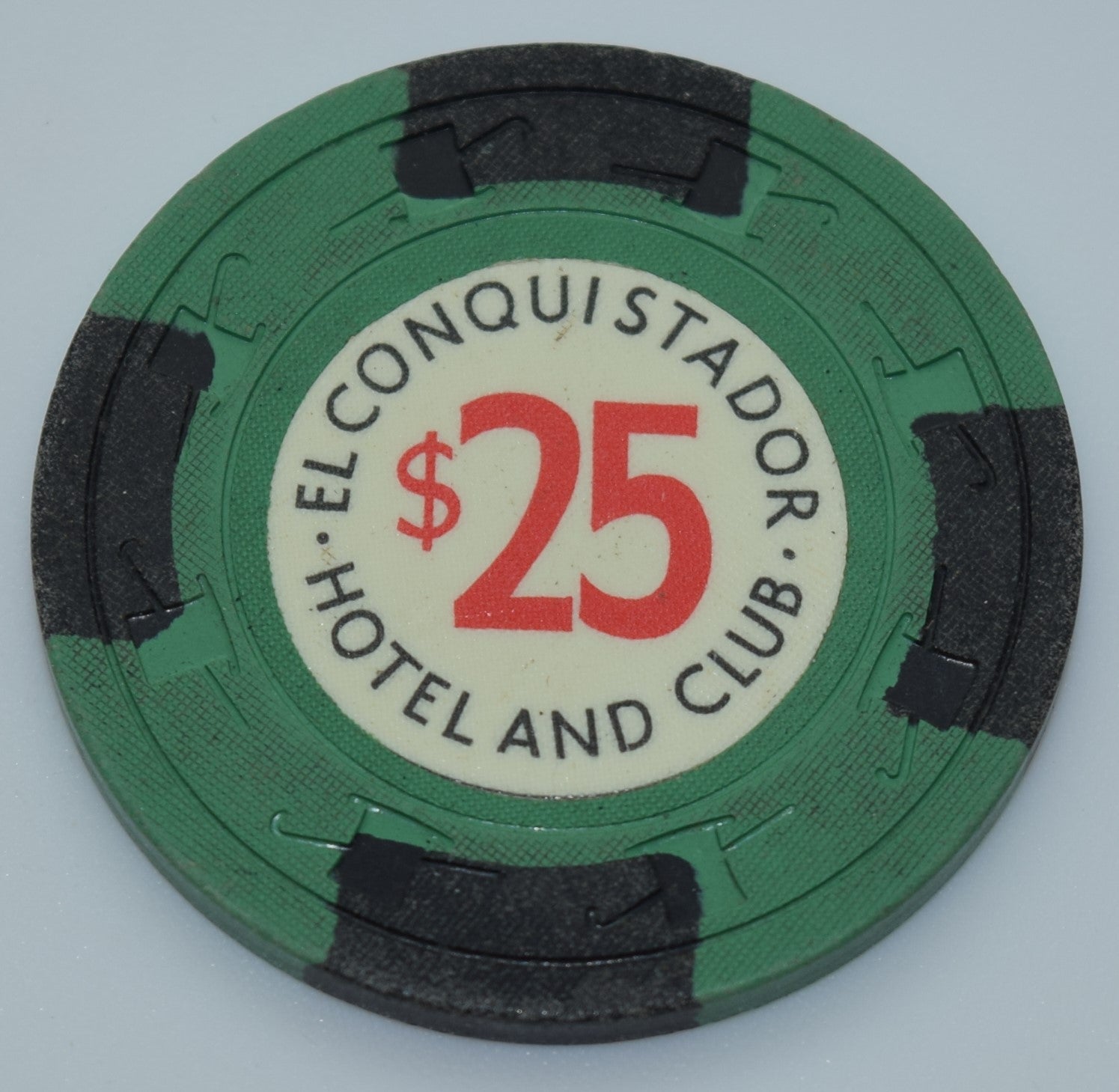 El Conquistador Hotel and Club Puerto Rico $25 Chip With Black Edge Spots