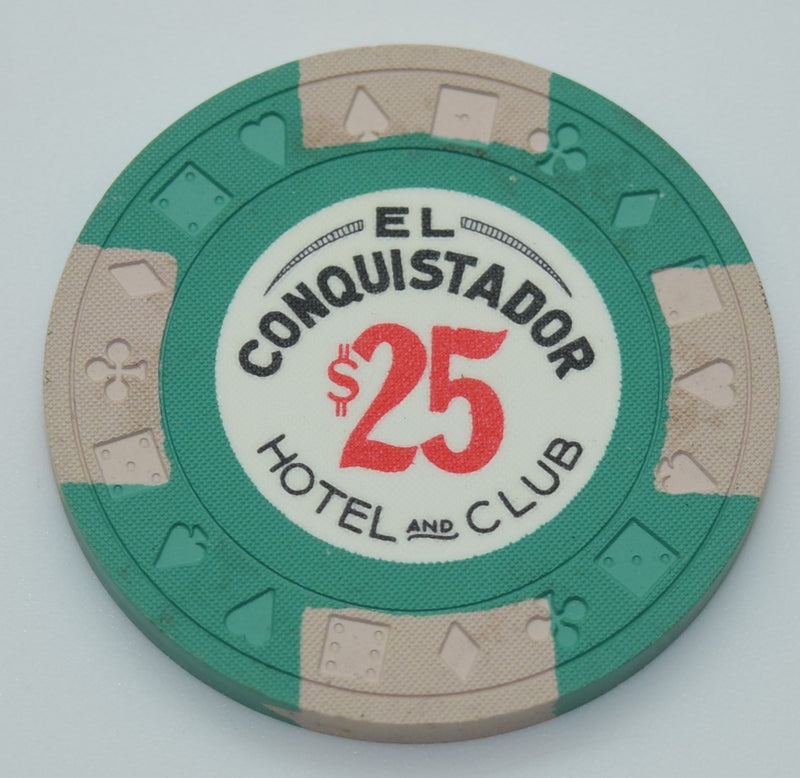 El Conquistador Hotel and Club Puerto Rico $25 Chip With Beige Edge Spots