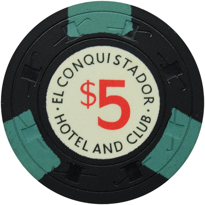 El Conquistador Hotel and Club Puerto Rico $5 Chip Black C&J