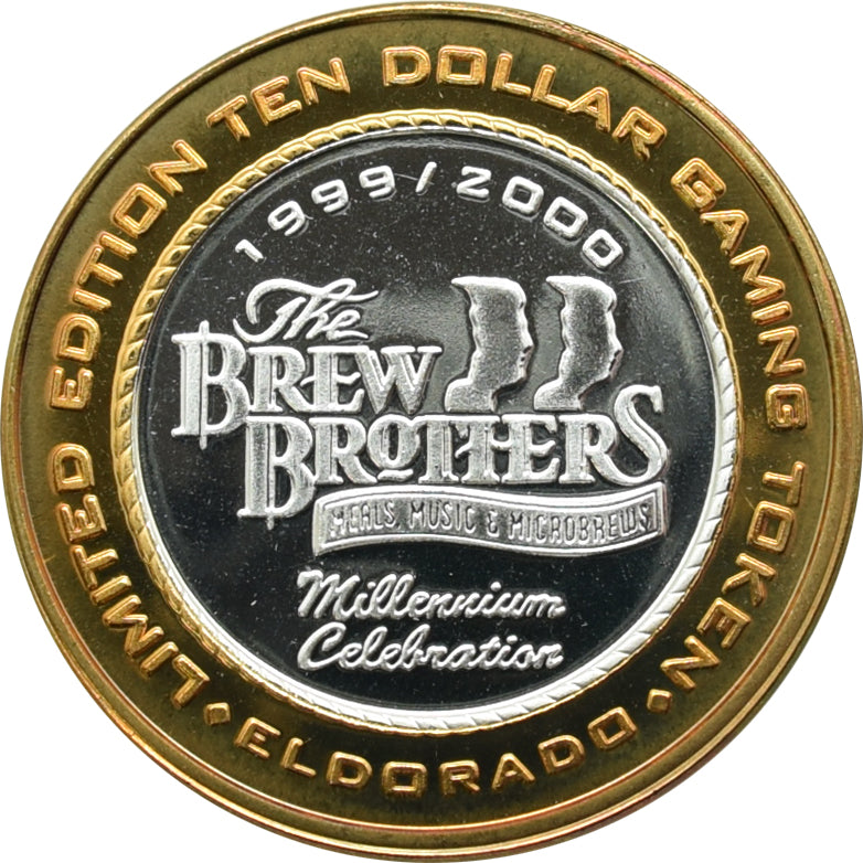 Eldorado Casino Reno NV "Brew Brothers 1999-2000" $10 Silver Strike .999 Fine Silver