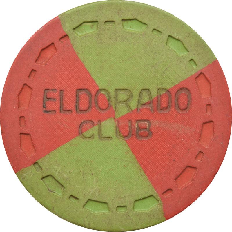 Eldorado Casino Henderson Nevada Red/Green 1/4 Pie Chip 1964
