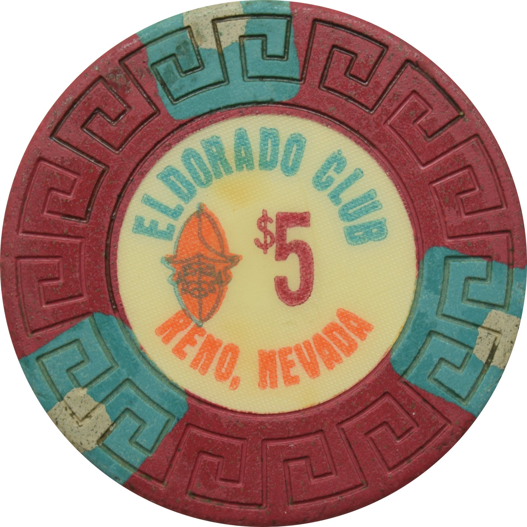 Eldorado Casino Reno Nevada $5 Nicer Condition Chip 1970s