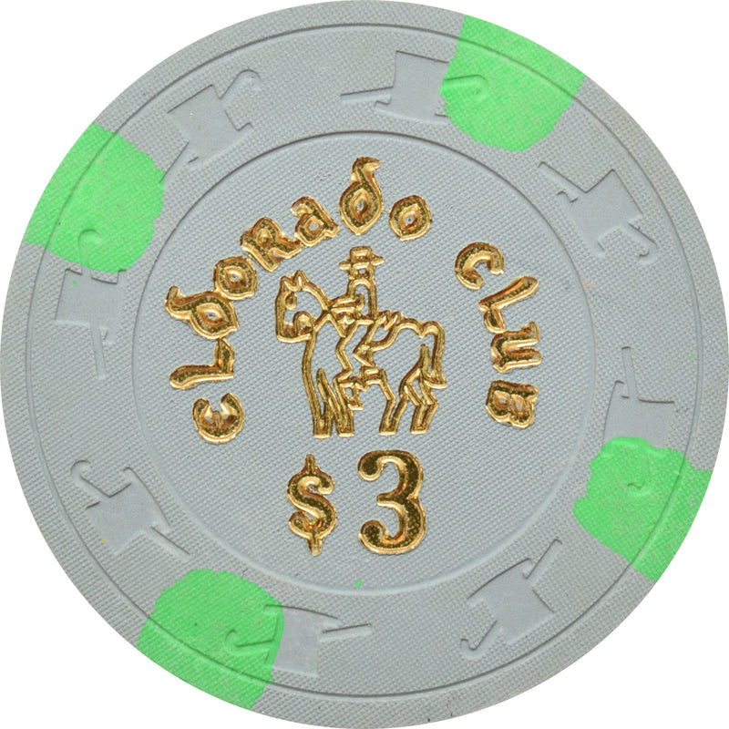 Eldorado Club Casino Gardena California $3 Chip