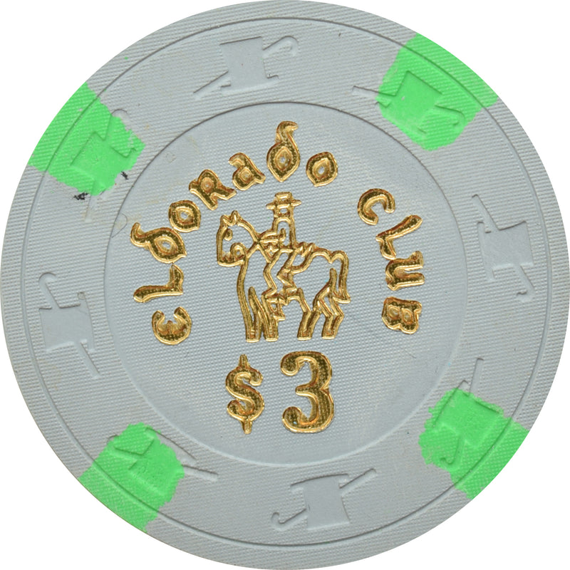 Eldorado Club Casino Gardena California $3 Chip