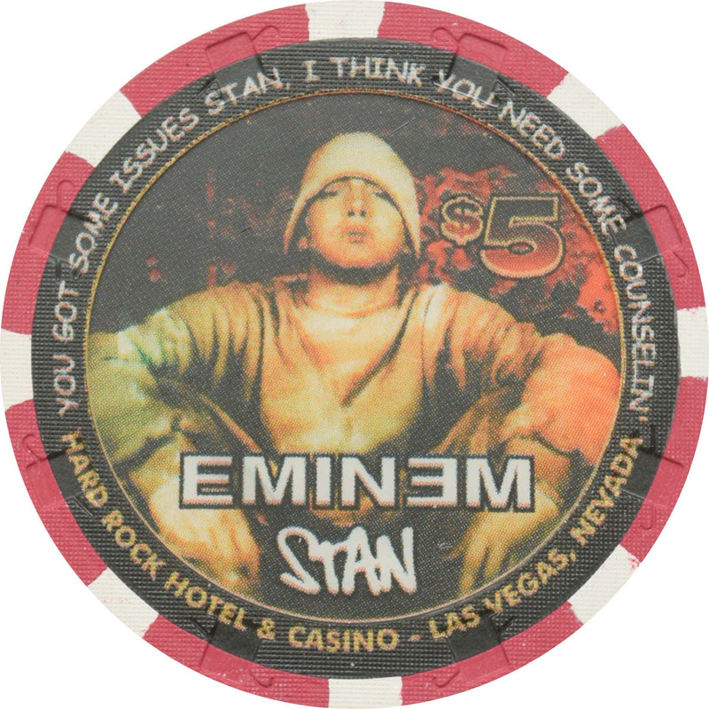 Hard Rock Casino Las Vegas Nevada $5 Eminem / Stan Chip 2001