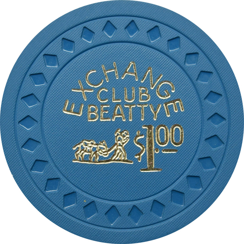 Exchange Club Casino Beatty Nevada $1 Chip 1954 Good Hotstamp