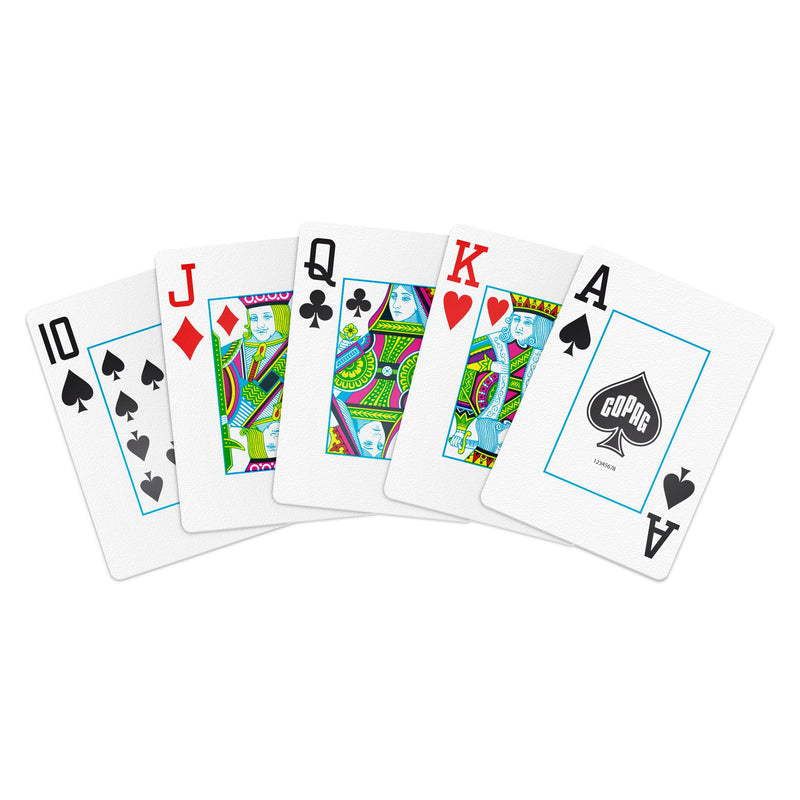 Copag Neoteric Yellow/Pink/Blue Poker Jumbo Size 2 Deck Setup