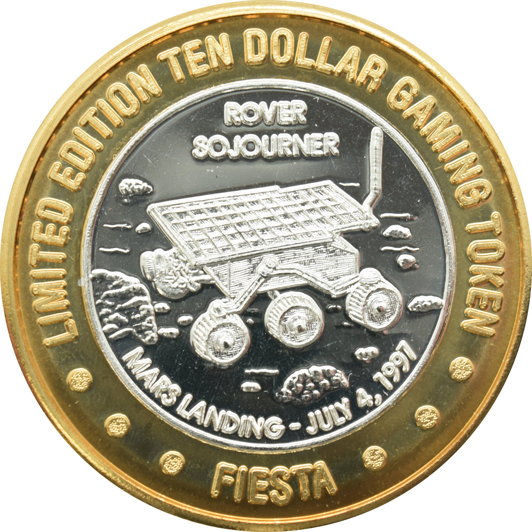 Fiesta Rancho Casino Las Vegas "Rover Sojourner" $10 Silver Strike .999 Fine Silver 1997