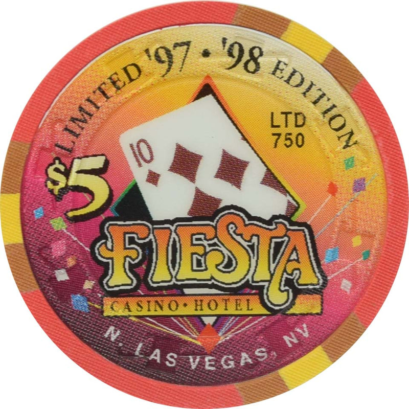 Fiesta Casino North Las Vegas Nevada $5 Ten of Diamonds Chip 1998