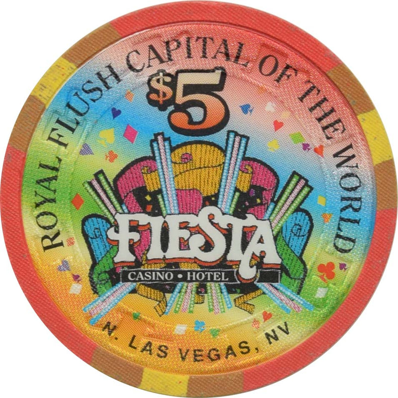 Fiesta Casino North Las Vegas Nevada $5 Ten of Hearts Chip 1998