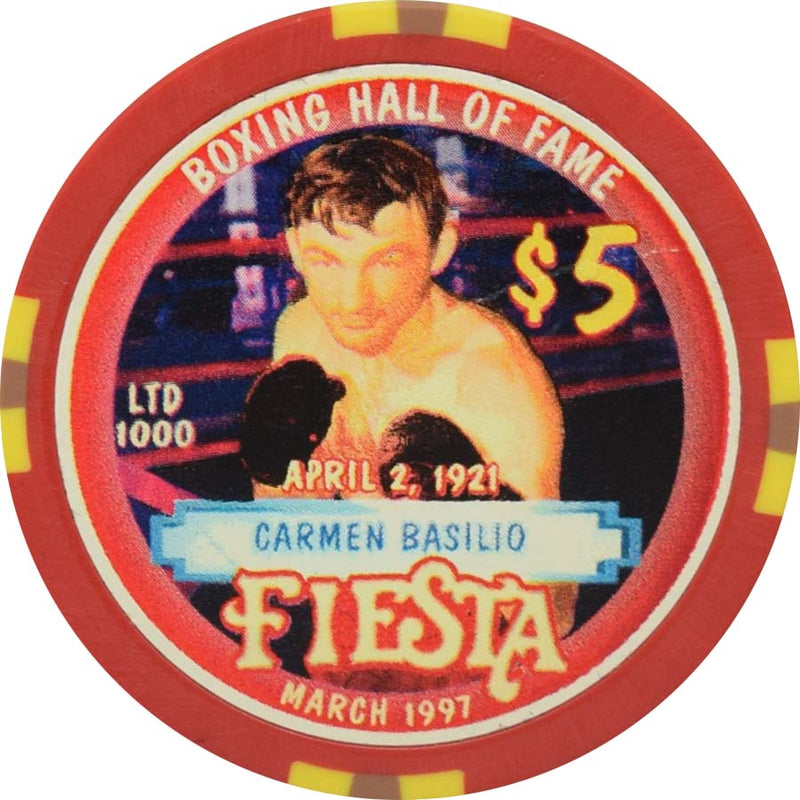 Fiesta Casino North Las Vegas Nevada $5 Carmen Basilio Chip 1997