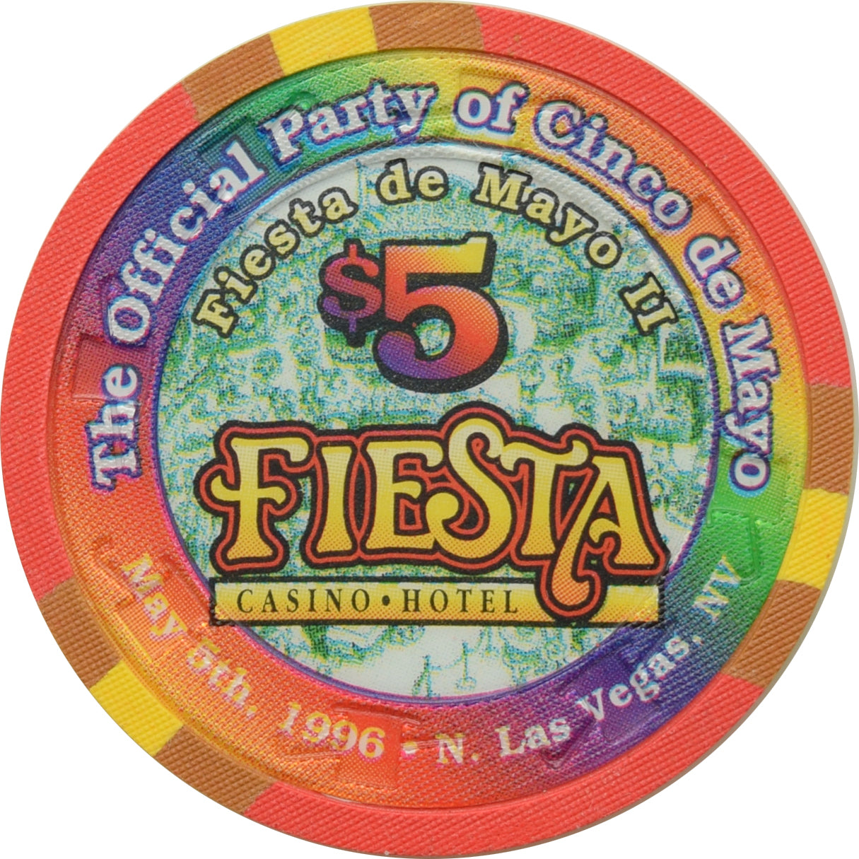 Fiesta Casino North Las Vegas Nevada $5 Cinco De Mayo Chip 1996