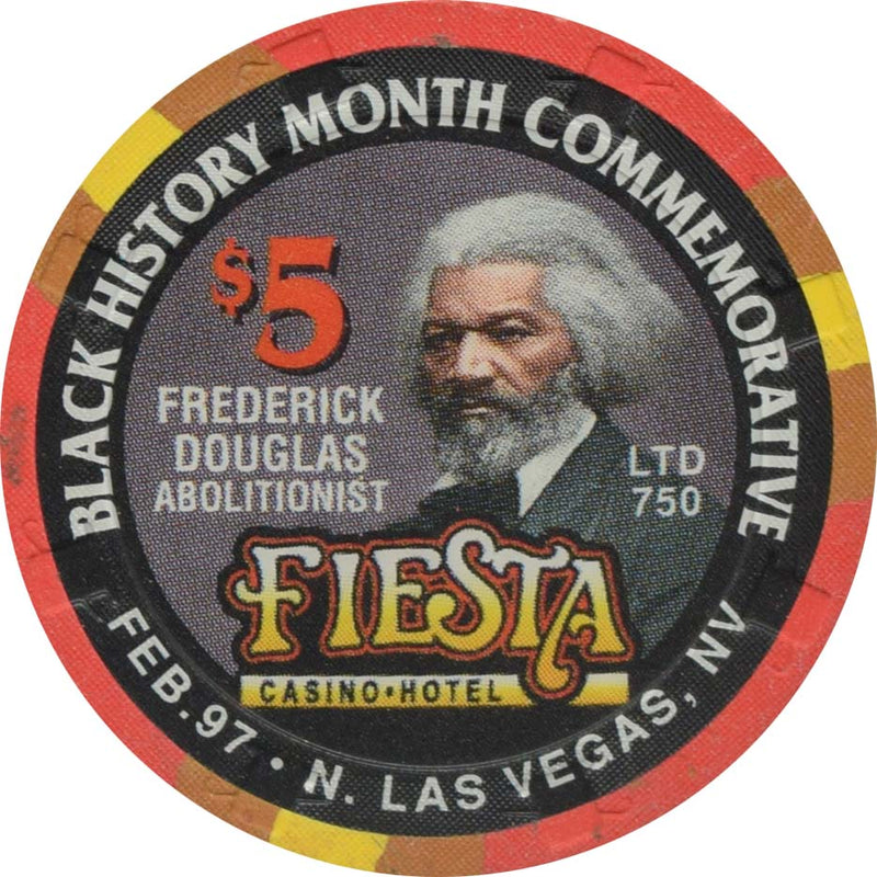 Fiesta Casino North Las Vegas Nevada $5 Frederick Douglas Chip 1997
