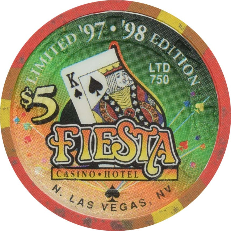 Fiesta Casino North Las Vegas Nevada $5 King of Spades Chip 1998