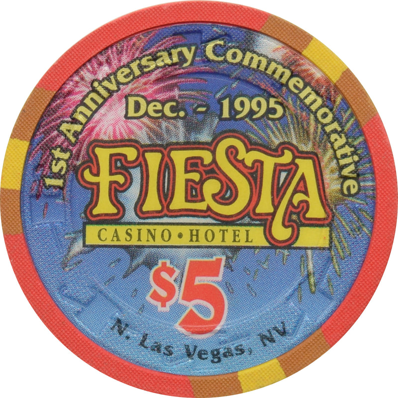 Fiesta Casino North Las Vegas Nevada $5 Happy New Year Chip 1995