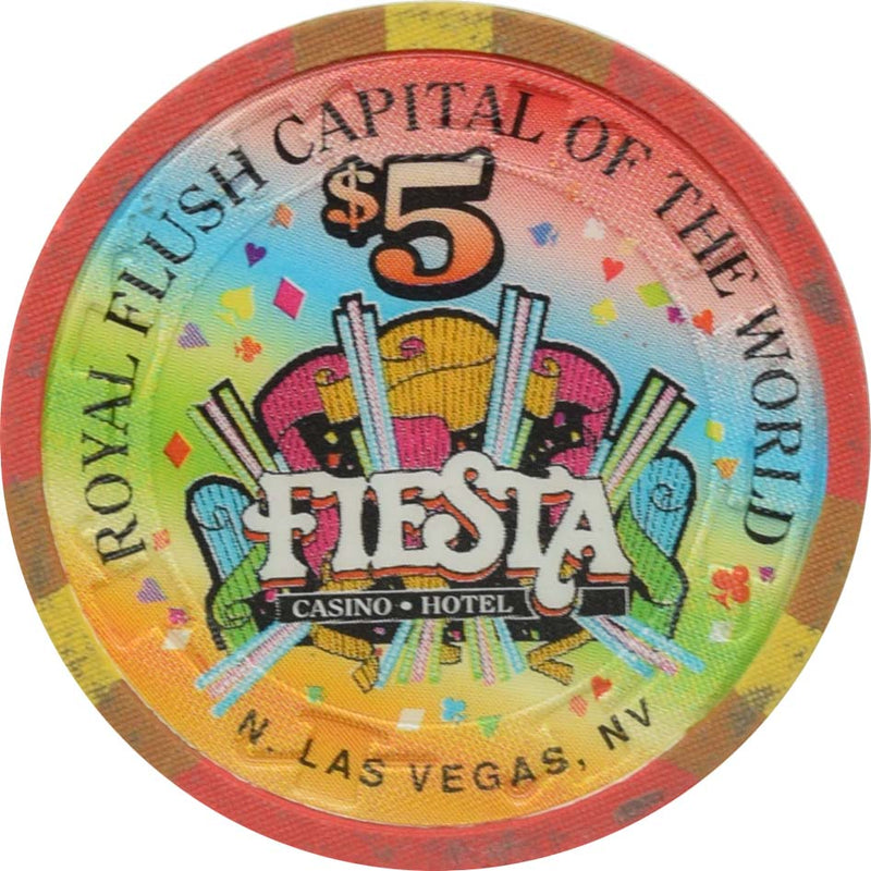 Fiesta Casino North Las Vegas Nevada $5 Queen of Hearts Chip 1998