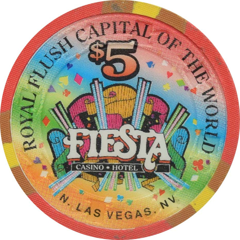 Fiesta Casino North Las Vegas Nevada $5 Queen of Spades Chip 1998