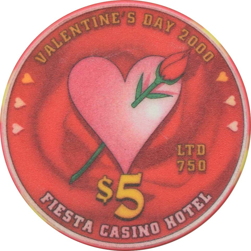 Fiesta Casino North Las Vegas Nevada $5 Valentine's Day Chip 2000