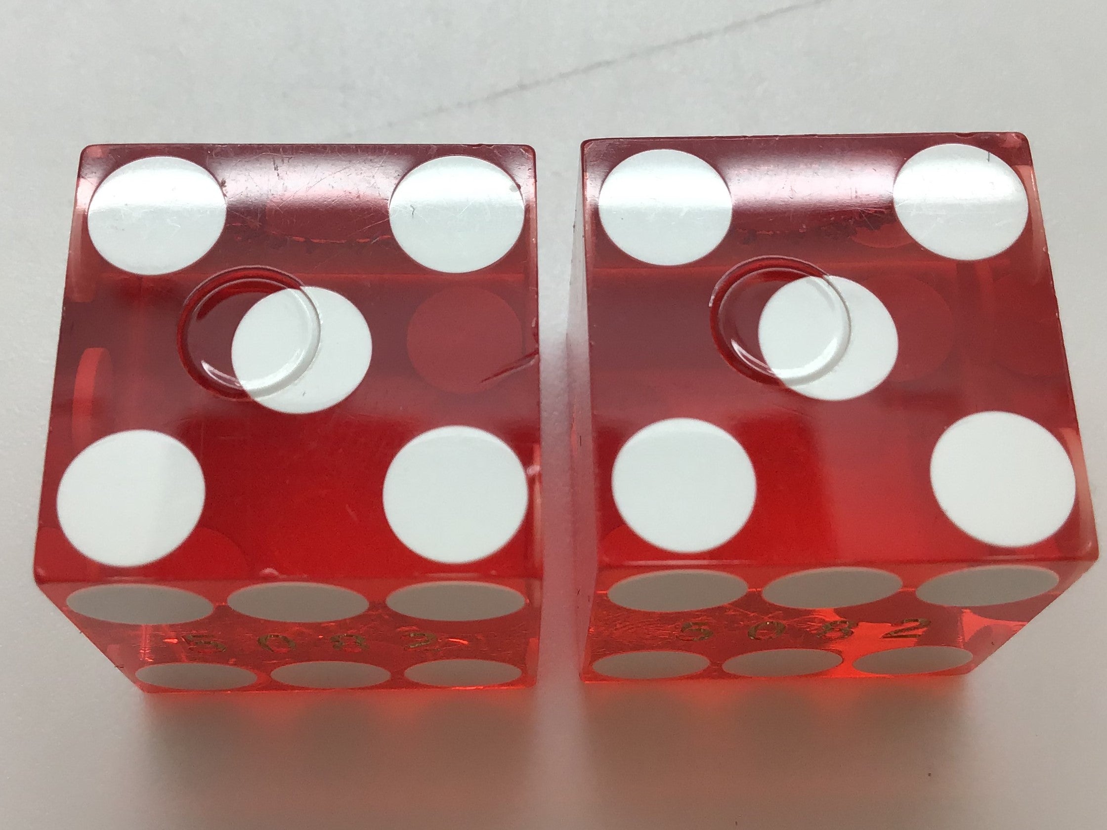 Bellagio Casino Las Vegas Red Dice Pair Matching Number Pair