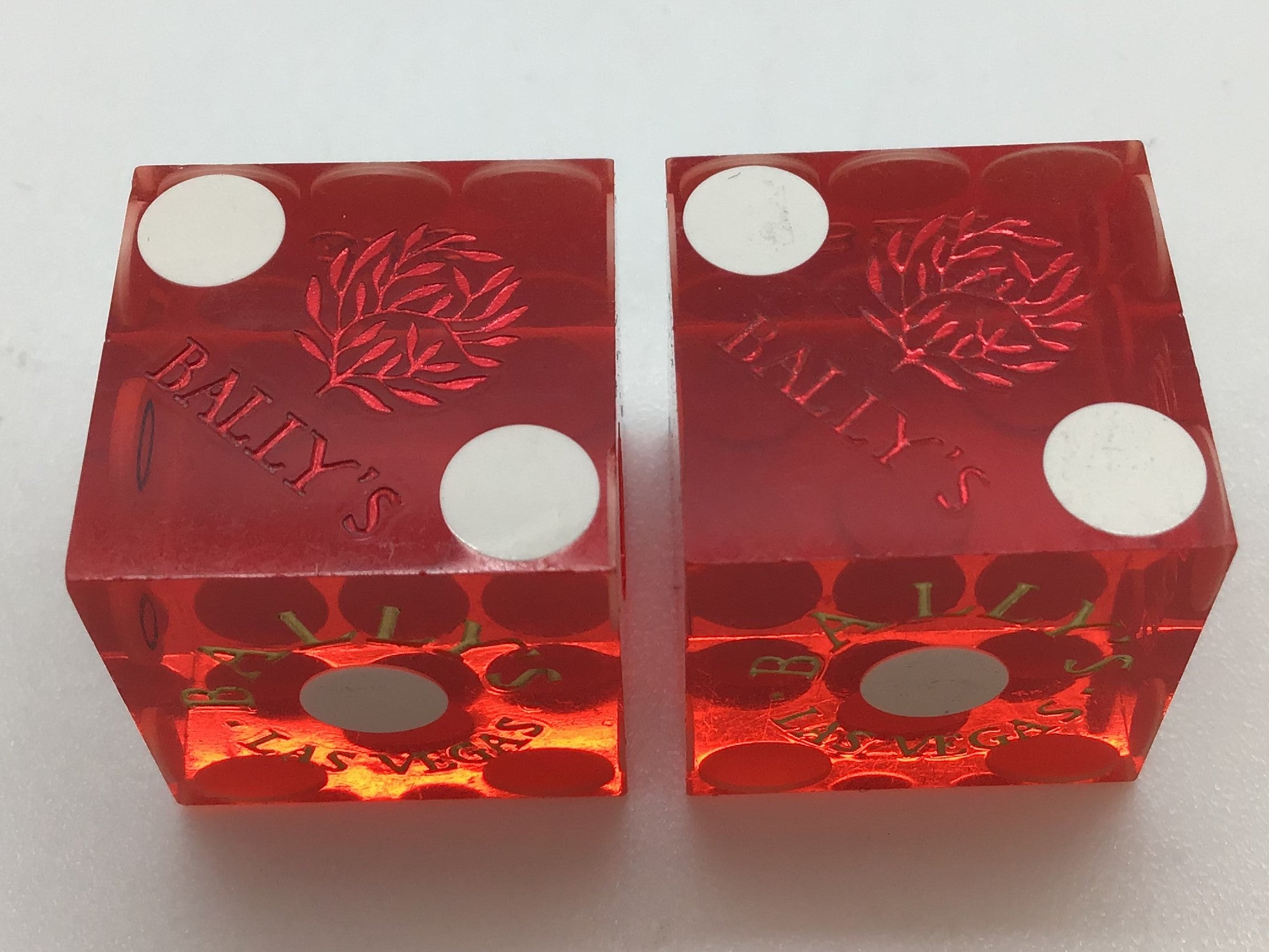 Bally's Casino Las Vegas Nevada Red Dice Pair