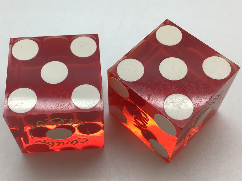 Caribe Hilton Nevada Red Dice Pair Puerto Rico Matching Numbers