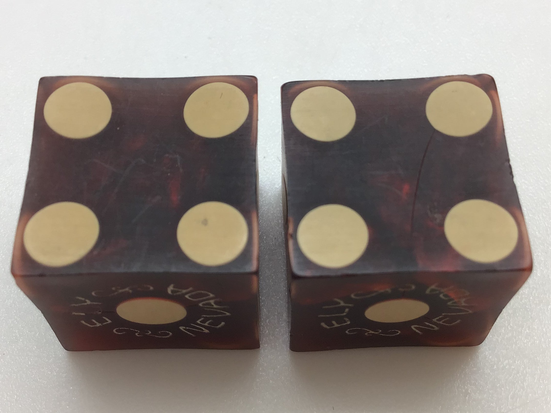 Bank Club Casino Ely Nevada Vintage Dice Pair