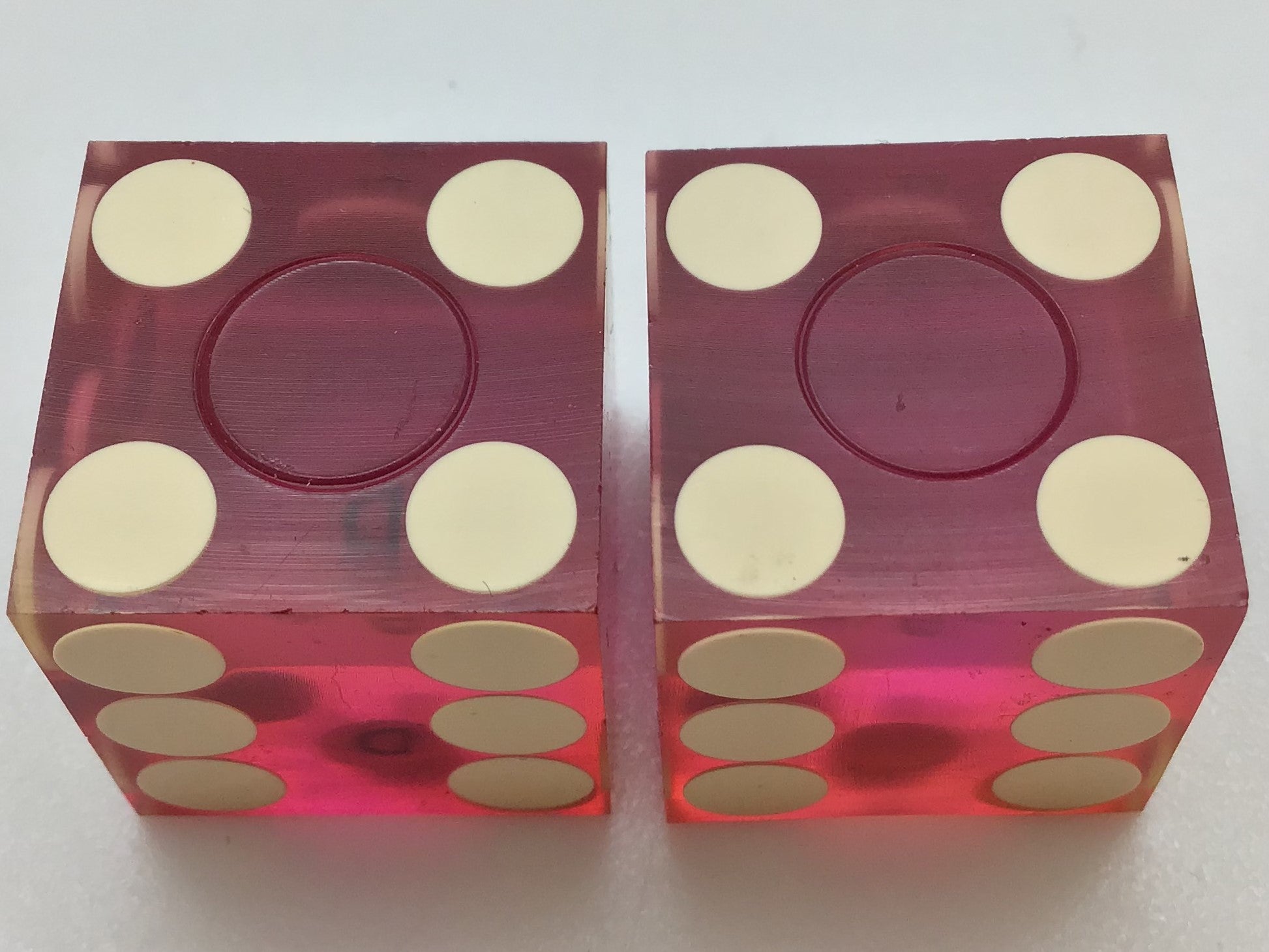 Aladdin Hotel Las Vegas Red Dice Pair Marked Vintage