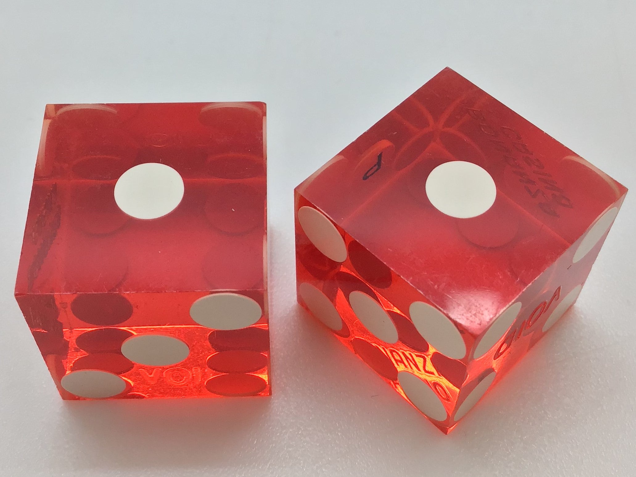 Bonanza Casino Reno Nevada Red Dice Pair Marked