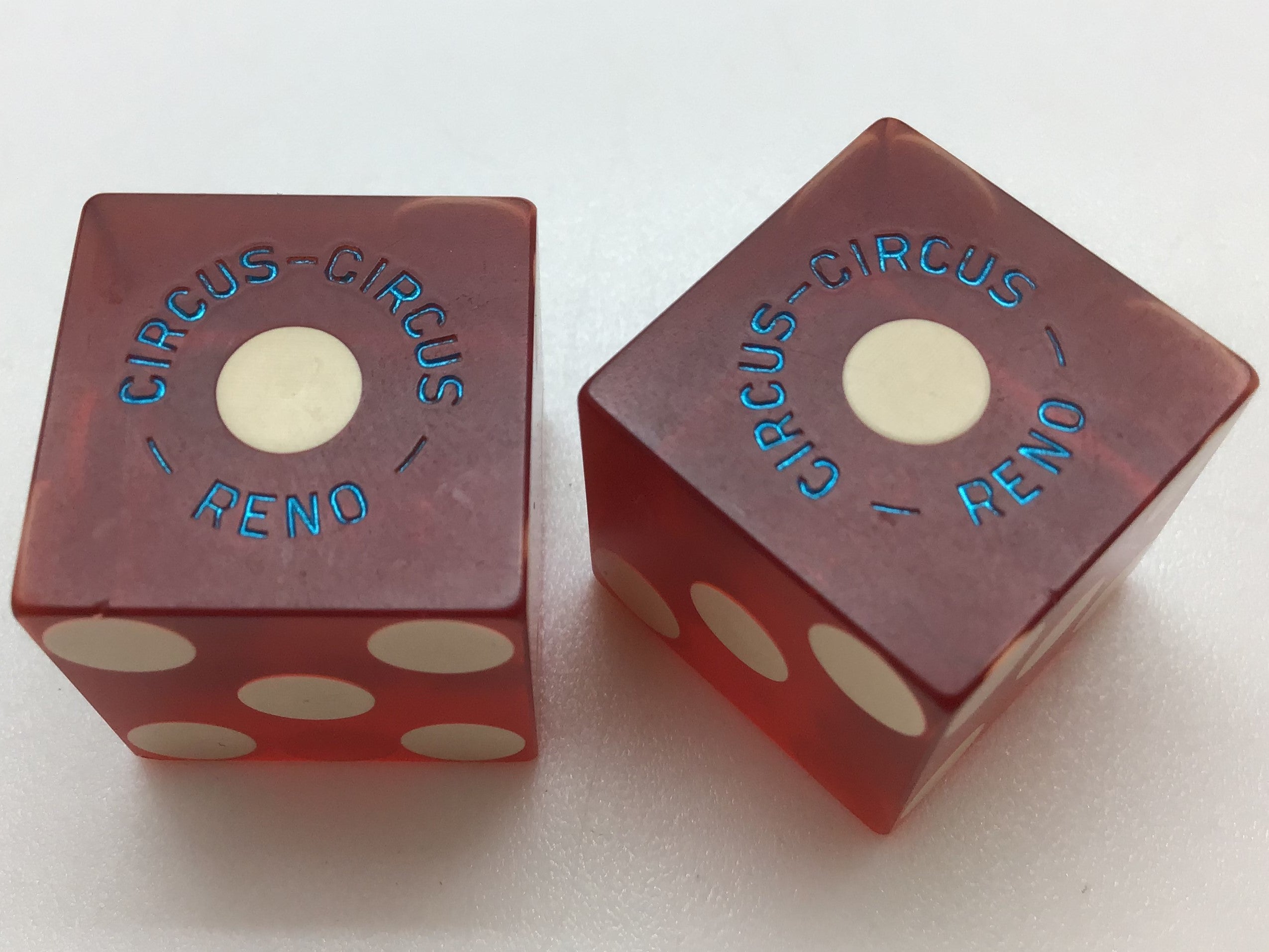 Circus Circus Casino Reno Red Dice Pair Matching Numbers