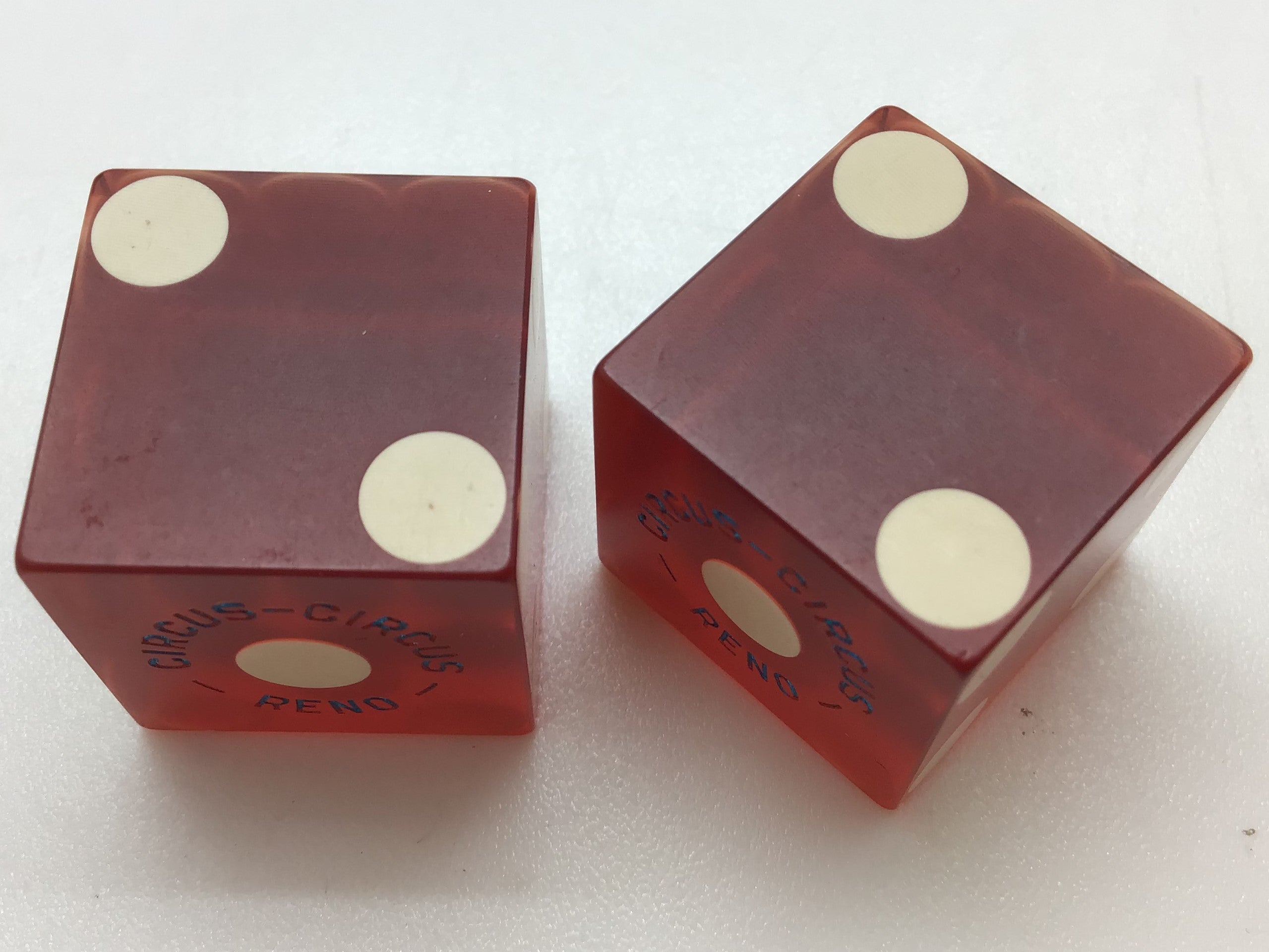 Circus Circus Casino Reno Red Dice Pair Matching Numbers