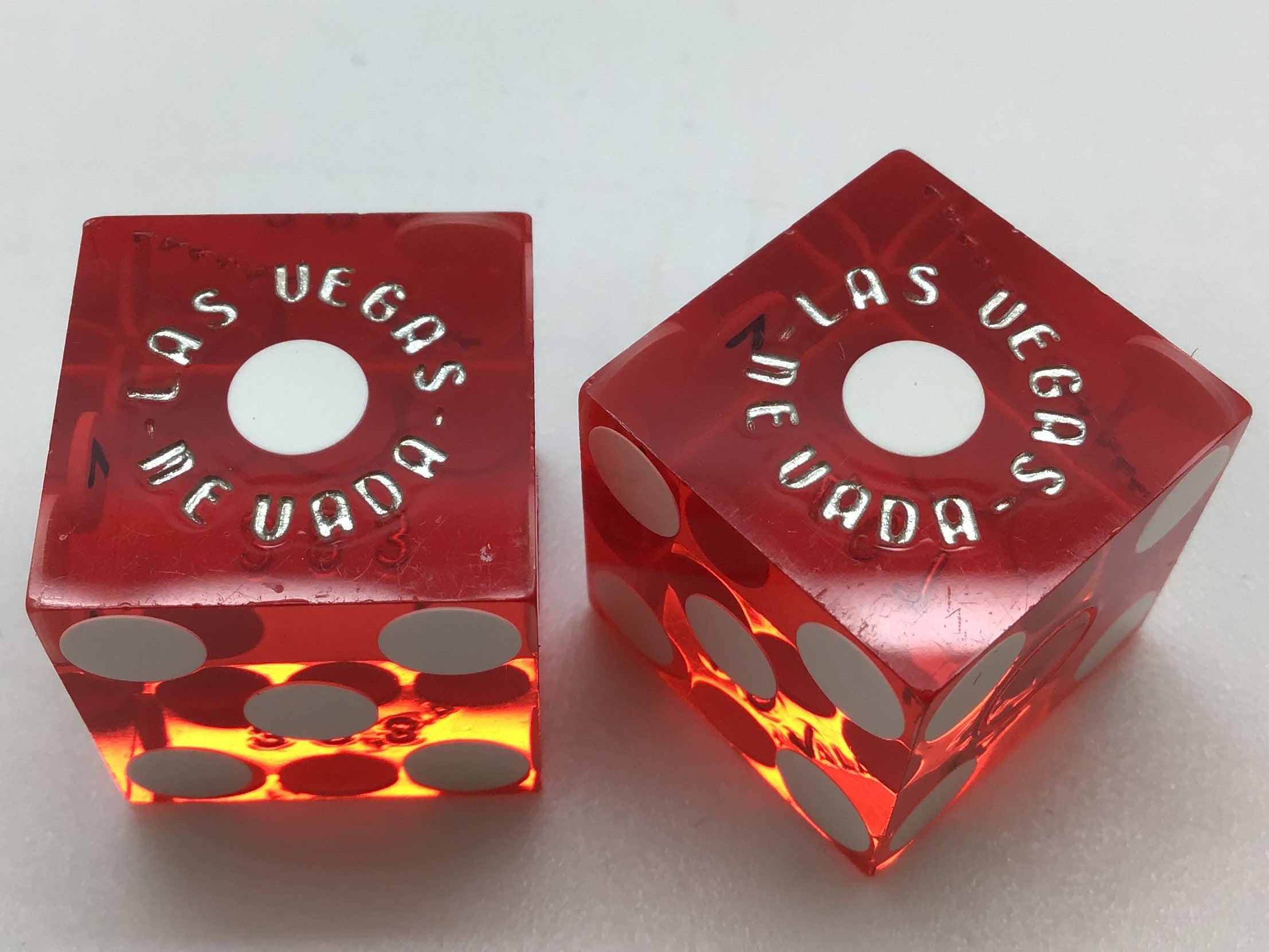 Caesars Palace Las Vegas Nevada Red Dice Pair Marked