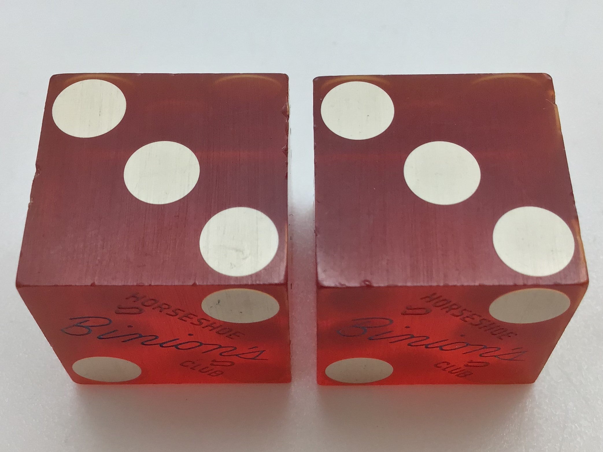 Binion's Horseshoe Club Las Vegas Red Dice Pair