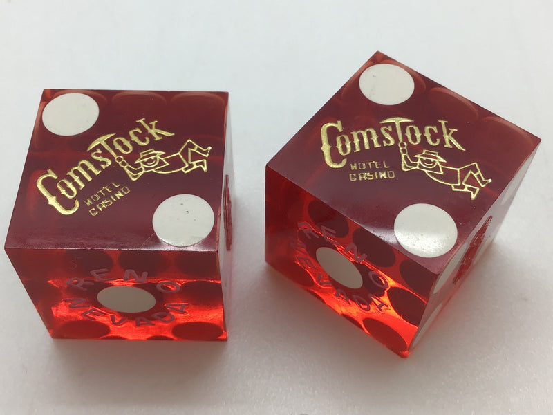 Comstock Casino Reno Red Dice Pair Marked